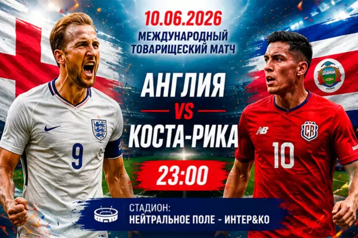 Прогноз на матч Англия — Коста-Рика ⚡ Коэффициент 1.78 на уверенную победу фаворита
