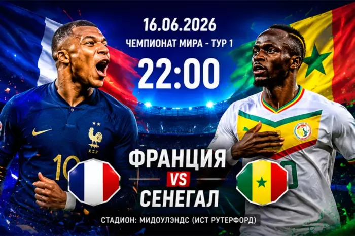 Прогноз на матч Франция — Сенегал ⚽ коэффициент 1.87 на яркий старт фаворита в одном из топ-матчей ЧМ-2026