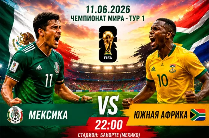 Прогноз на матч Мексика — Южная Африка ⚡ Коэффициент 1.90 на победный старт хозяев чемпионата мира