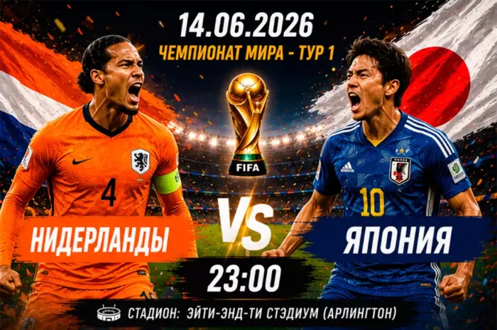 Прогноз на матч Нидерланды — Япония ⚡ Коэффициент 1.95 на яркую победу европейского фаворита