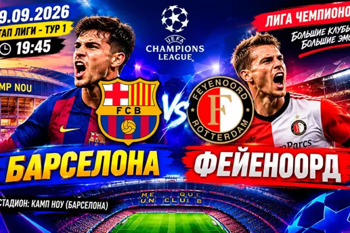 🔵 Барселона — Фейеноорд прогноз: Разгром голландцев за 1.30